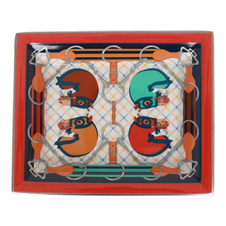 Top quality Hermes "Tatersale" Porcelain Change Tray