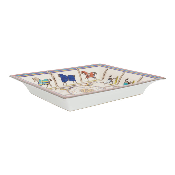 Top quality Hermes "Couvertures Et Tenues De Jour" Porcelain Change Tray