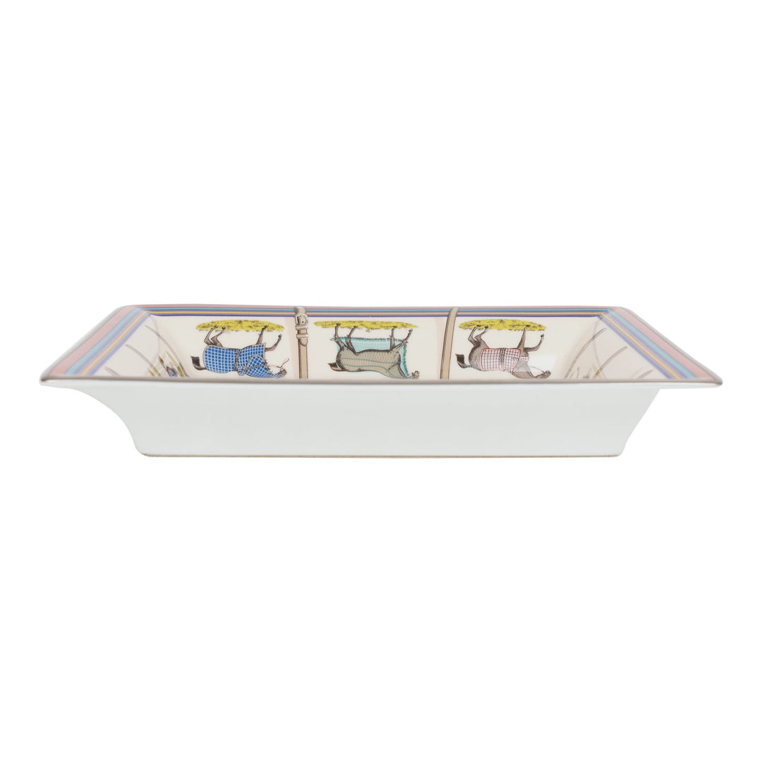 Top quality Hermes "Couvertures Et Tenues De Jour" Porcelain Change Tray