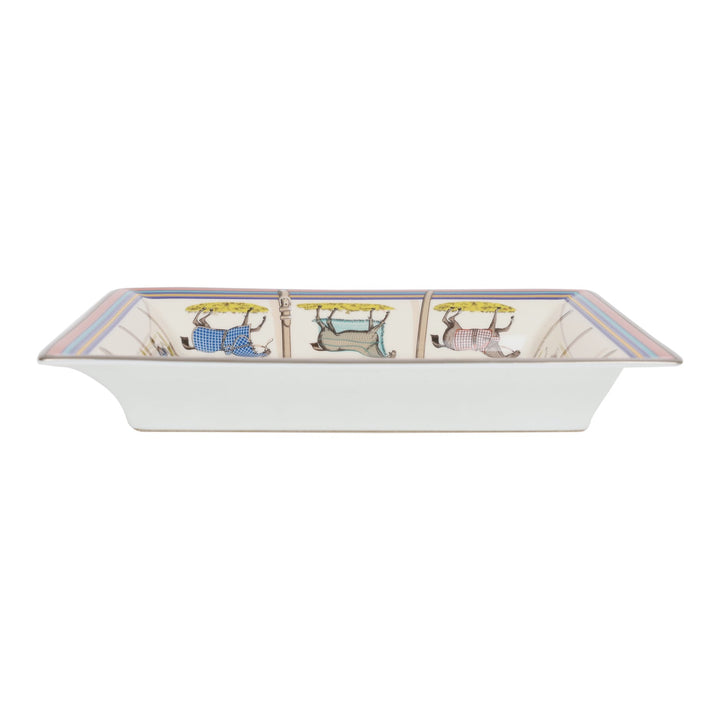 Top quality Hermes "Couvertures Et Tenues De Jour" Porcelain Change Tray
