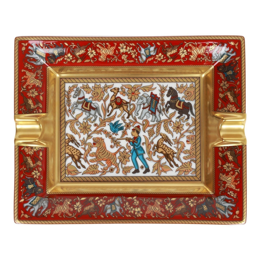 Top quality Hermes "Chasse en Inde" Porcelain Ashtray