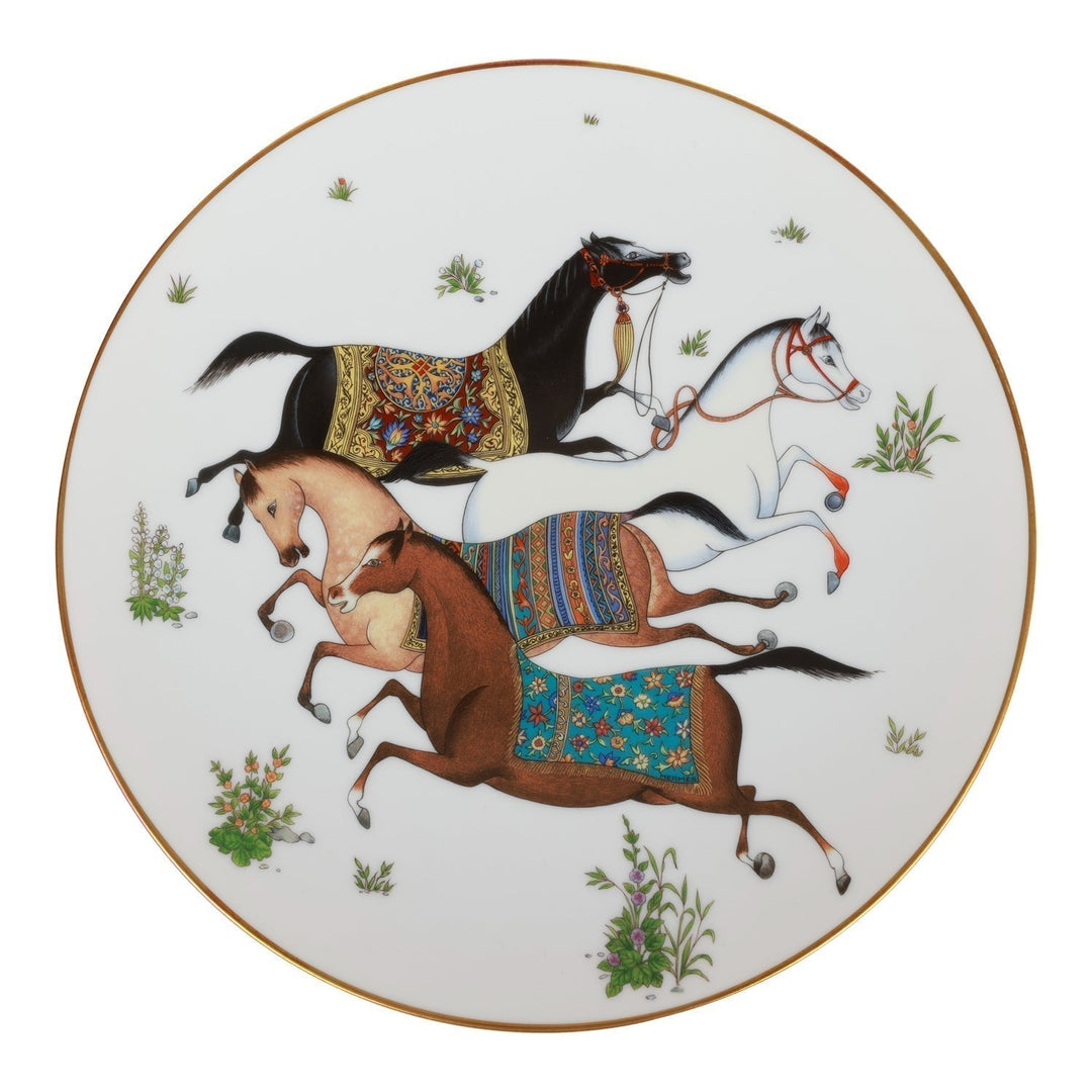 Top quality Hermes "Cheval D'Orient" Porcelain Desert Plate Set