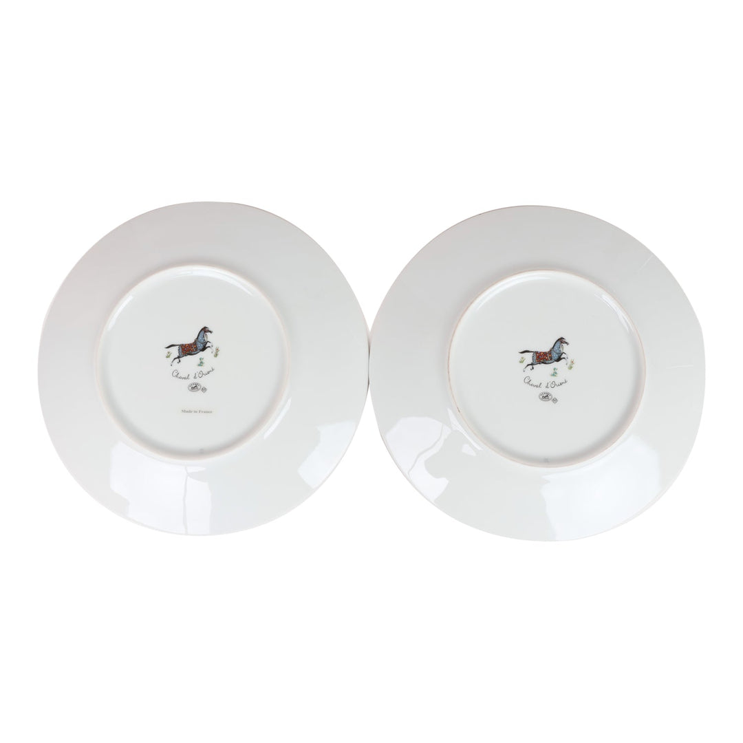 Top quality Hermes "Cheval D'Orient" Porcelain Desert Plate Set