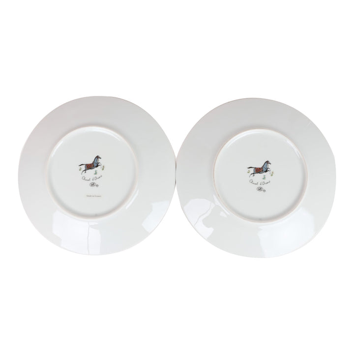 Top quality Hermes "Cheval D'Orient" Porcelain Desert Plate Set