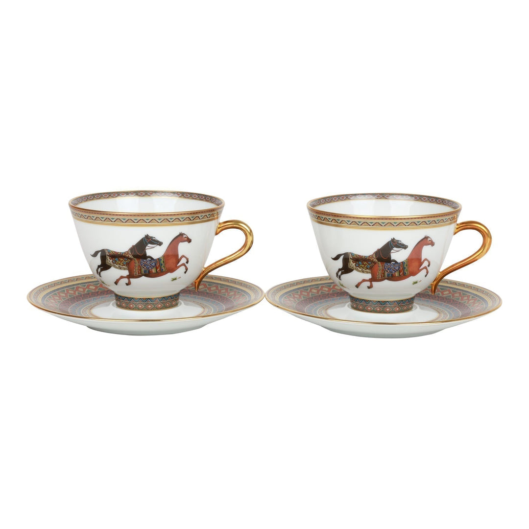 Top quality Hermes "Cheval D'Orient" Porcelain Tea Cup and Saucer Set