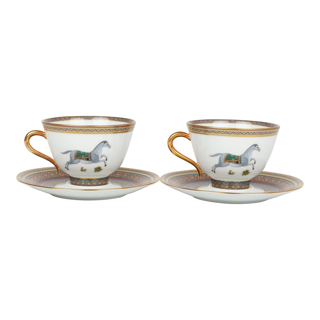 Top quality Hermes "Cheval D'Orient" Porcelain Tea Cup and Saucer Set