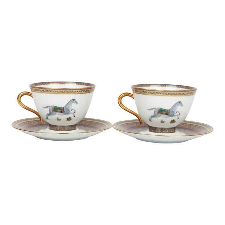 Top quality Hermes "Cheval D'Orient" Porcelain Tea Cup and Saucer Set