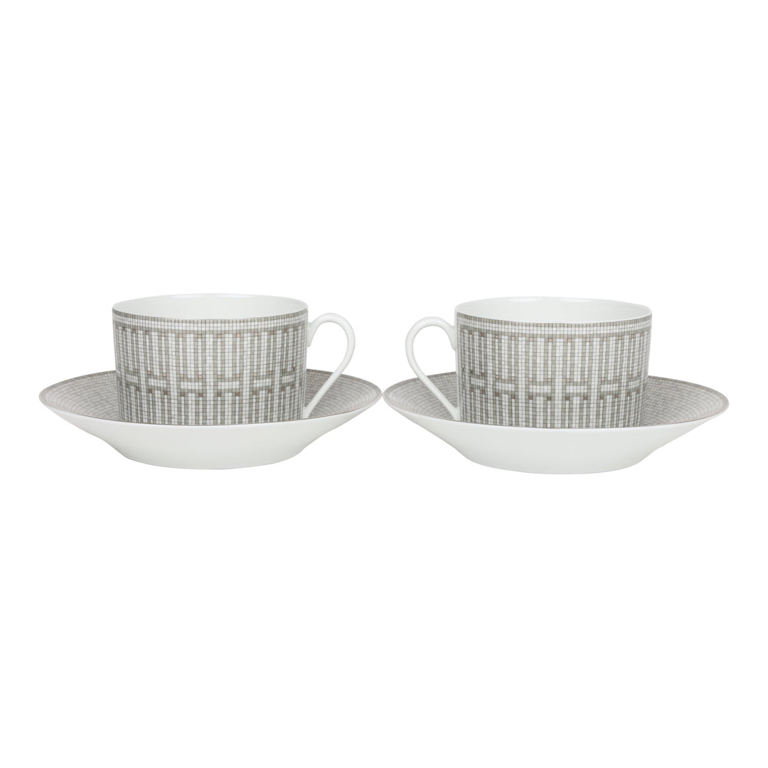 Top quality Hermes "Mosaique Au 24" Porcelain Breakfast Cup and Saucer Set
