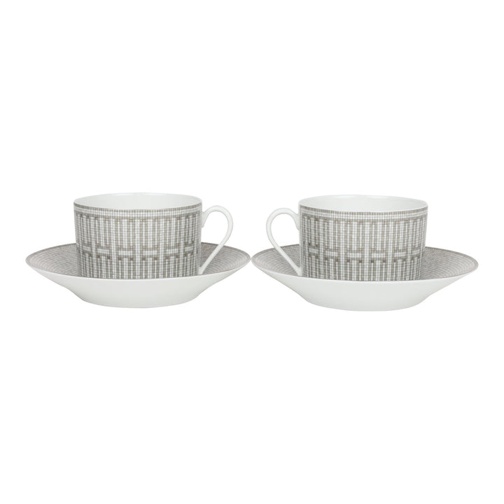 Top quality Hermes "Mosaique Au 24" Porcelain Breakfast Cup and Saucer Set