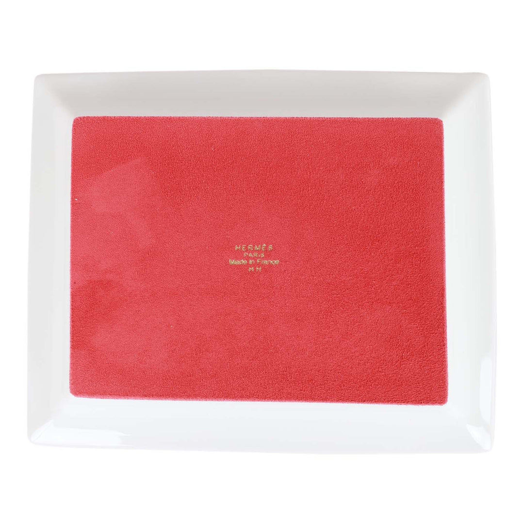 Top quality Hermes 2H Vide Poche "Top quality Hermes Sellier" Rouge Porcelain Change Tray