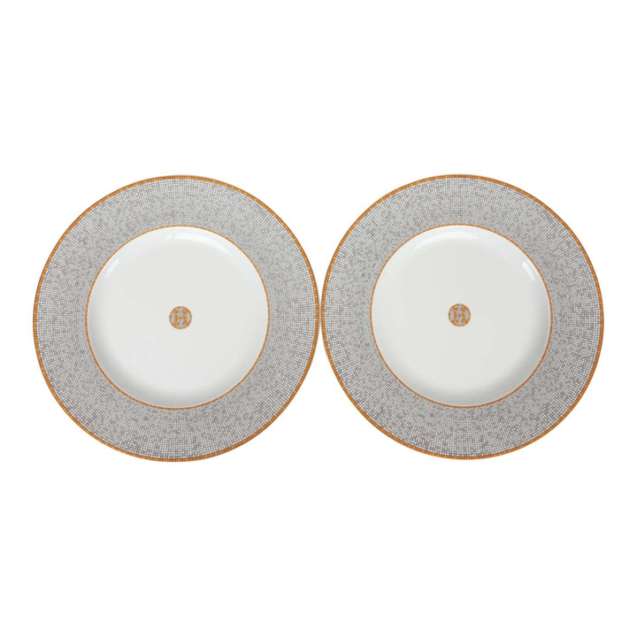 Top quality Hermes "Mosaique Au 24" Gold Presentation Plate Set