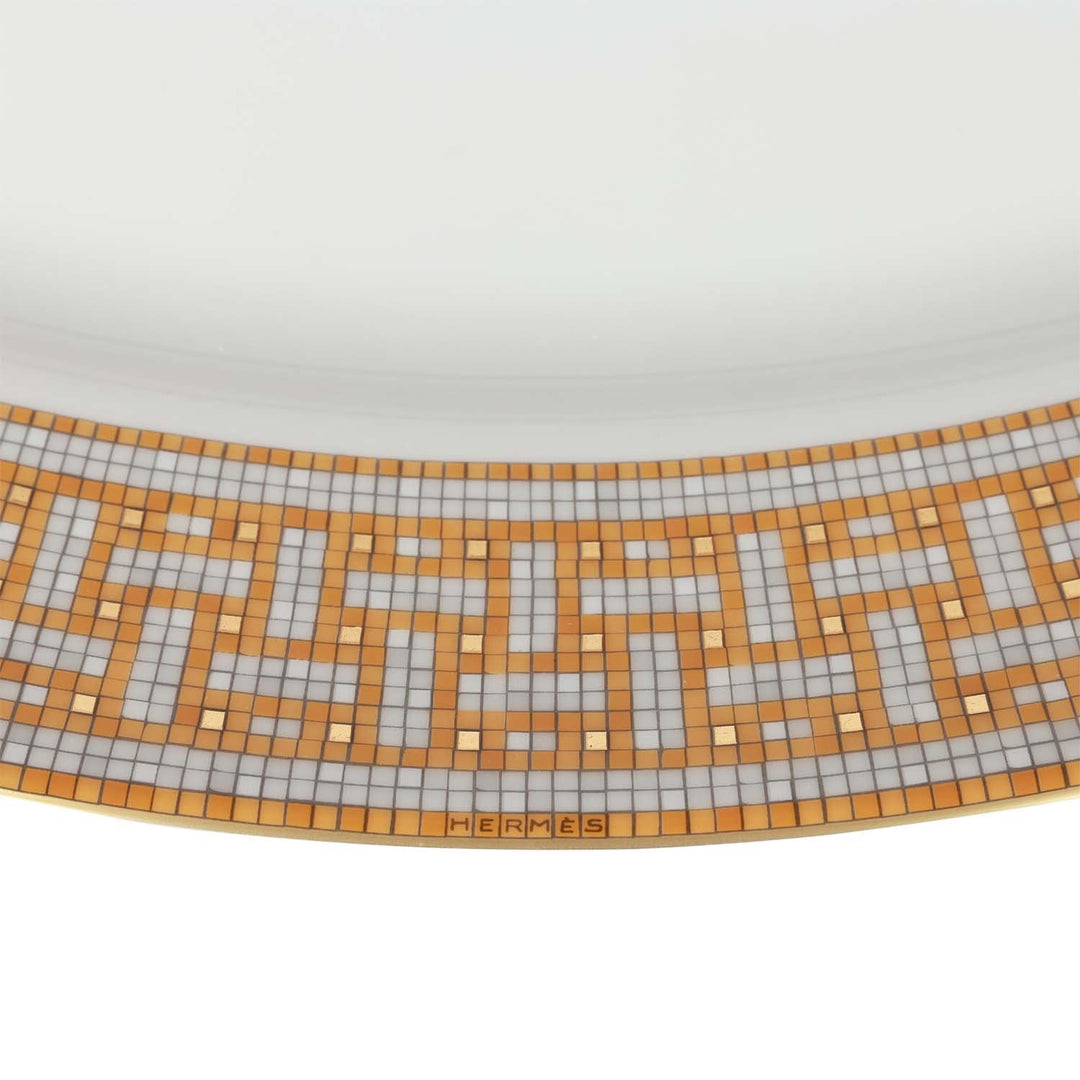 Top quality Hermes "Mosaique Au 24" Gold Porcelain Oval Large Platter