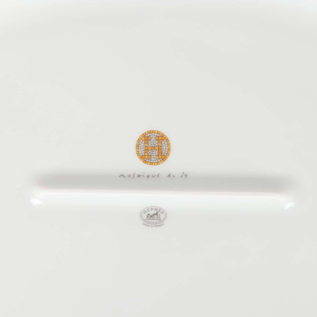 Top quality Hermes "Mosaique Au 24" Gold Porcelain Oval Large Platter