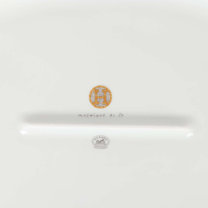 Top quality Hermes "Mosaique Au 24" Gold Porcelain Oval Large Platter