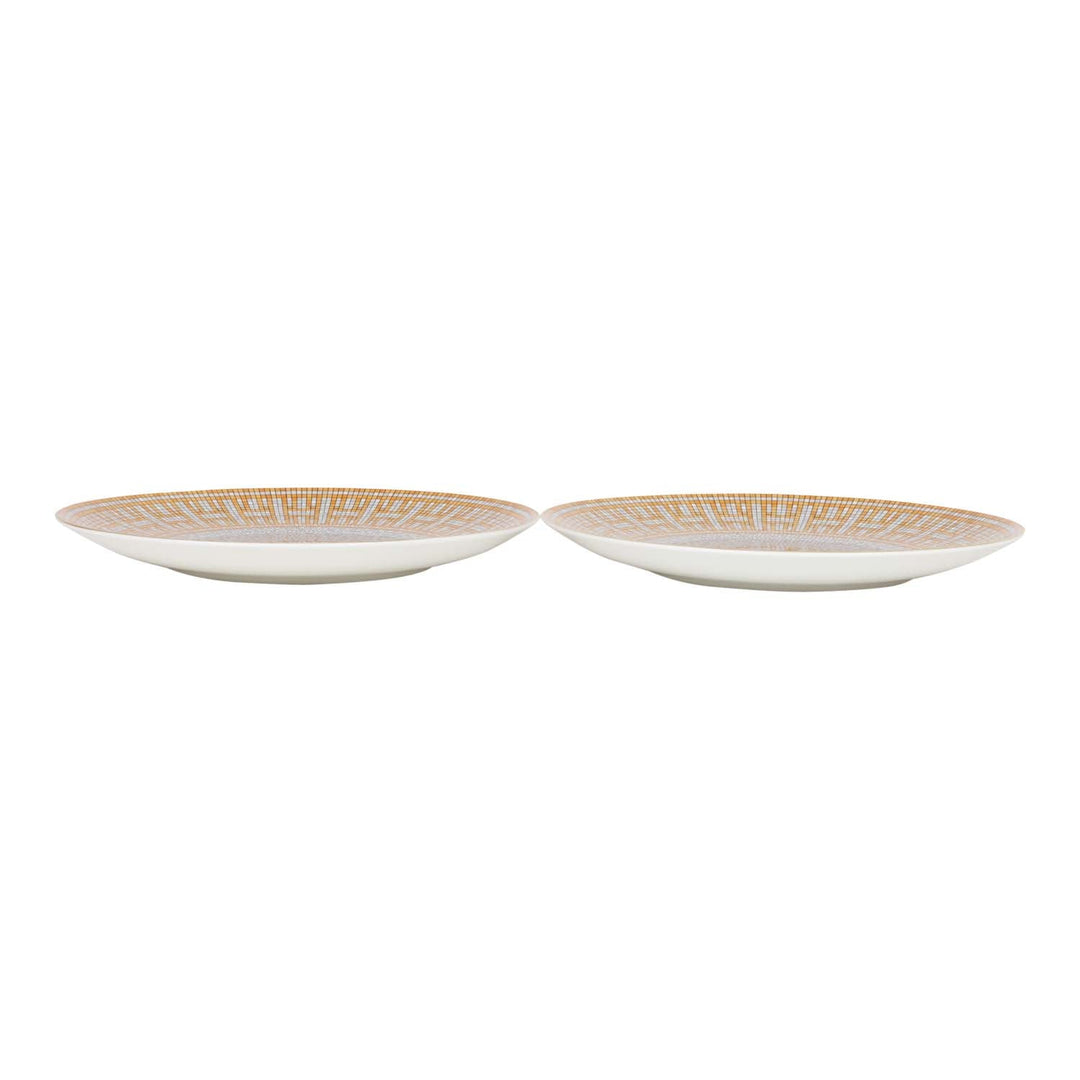 Top quality Hermes "Mosaique Au 24" Gold Dessert Plate Set