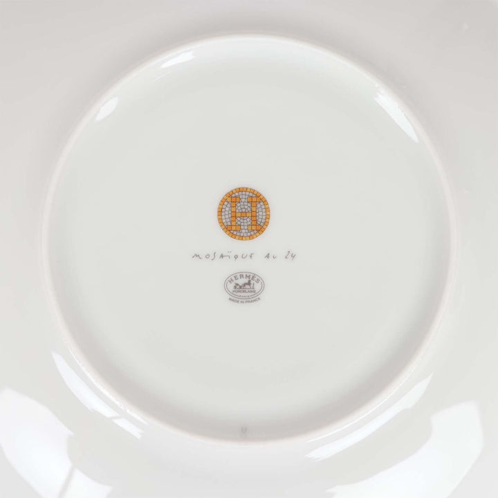 Top quality Hermes "Mosaique Au 24" Gold Dessert Plate Set