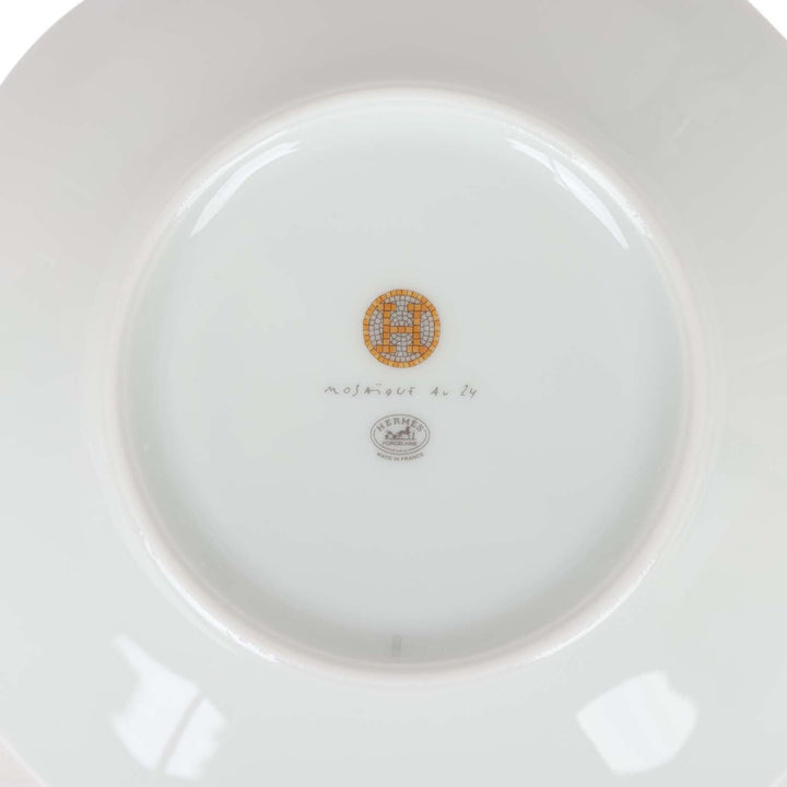 Hermes "Mosaique Au 24" Gold Porcelain Tea Cup and Saucer Set