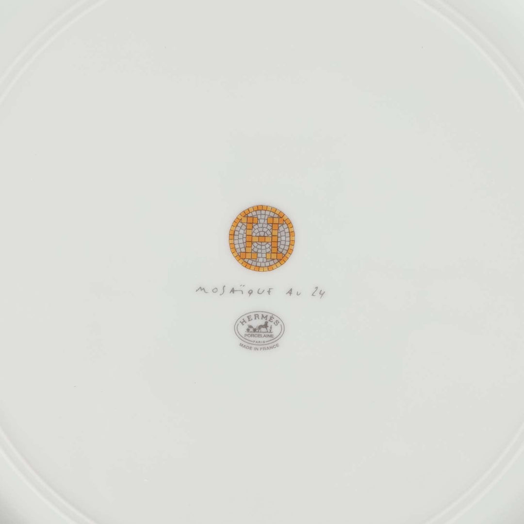 Top quality Hermes "Mosaique Au 24" Gold Porcelain Presentation Plate Set