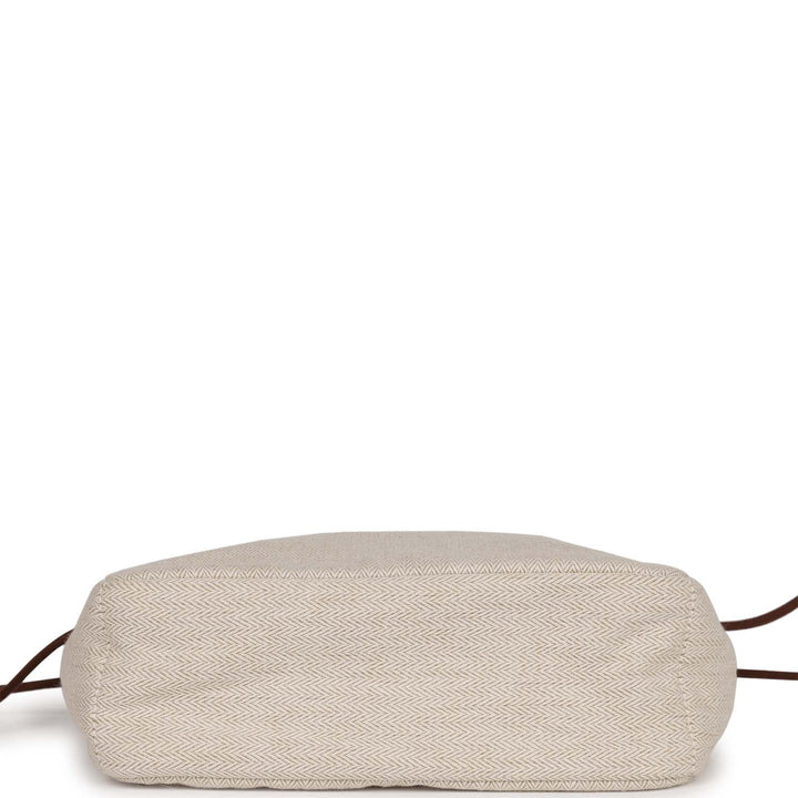 Hermes Fourbi 25 Pouch Naturel and Fauve Canvas and Barenia Calfskin Palladium Hardware
