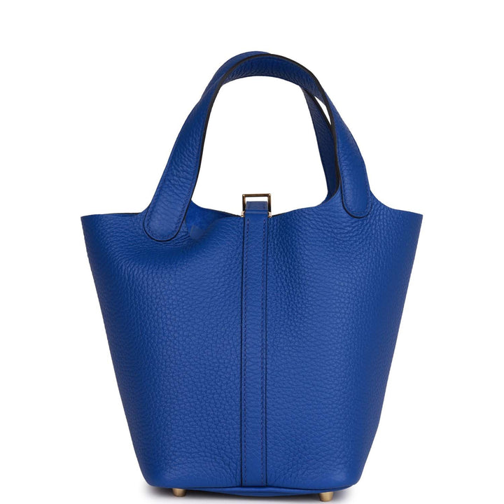 Top quality Hermes Picotin Lock 18 Bleu Royal Clemence Gold Hardware