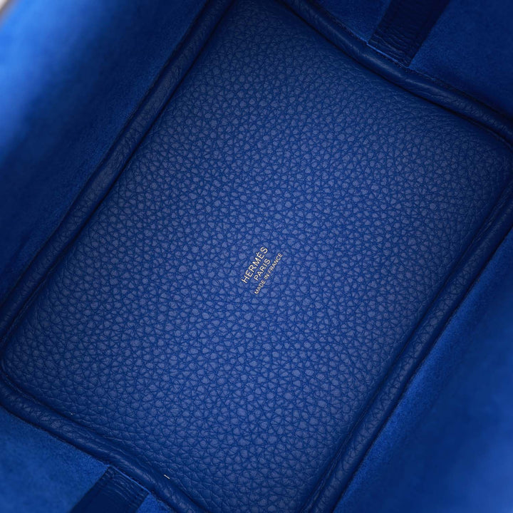 Top quality Hermes Picotin Lock 18 Bleu Royal Clemence Gold Hardware