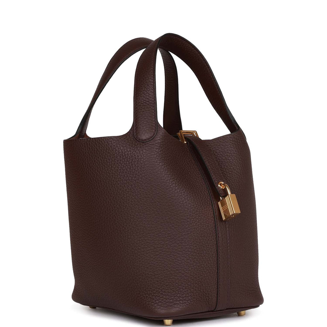 Top quality Hermes Picotin Lock 18 Rouge Sellier Clemence Gold Hardware