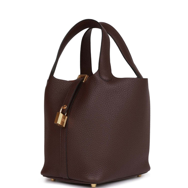 Top quality Hermes Picotin Lock 18 Rouge Sellier Clemence Gold Hardware