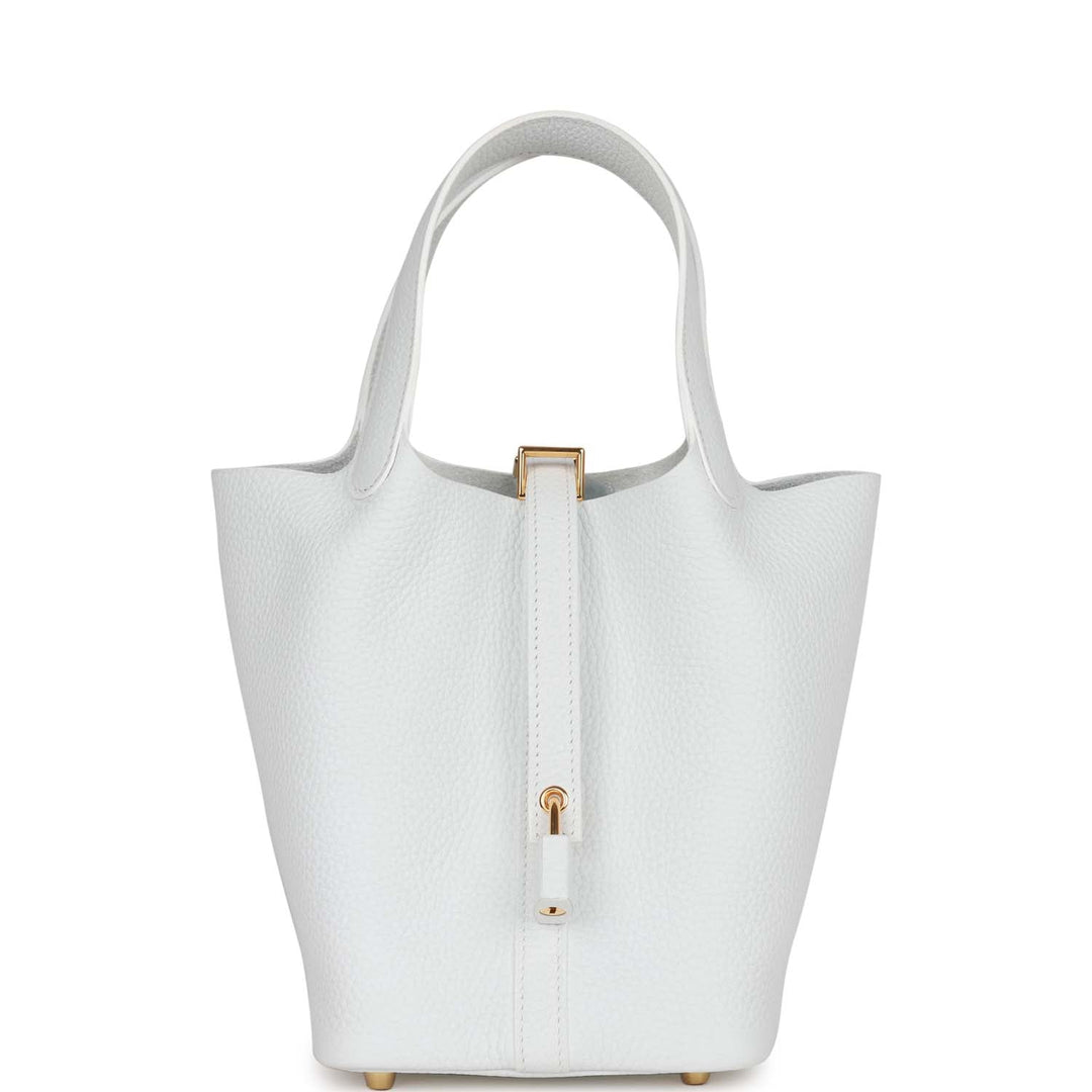 Top quality Hermes Picotin Lock 18 White Clemence Gold Hardware