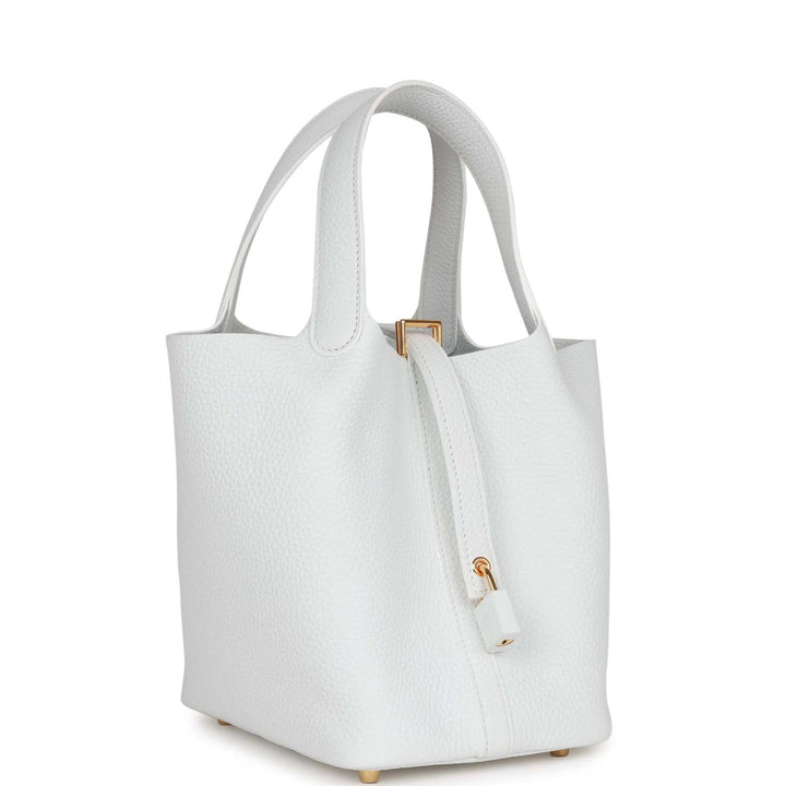 Top quality Hermes Picotin Lock 18 White Clemence Gold Hardware