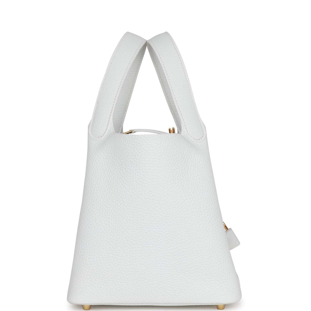 Top quality Hermes Picotin Lock 18 White Clemence Gold Hardware