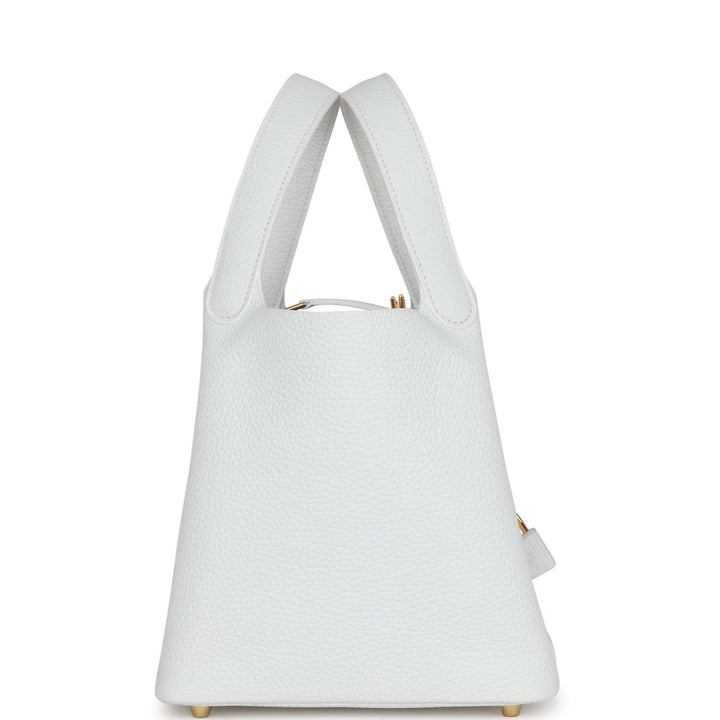Top quality Hermes Picotin Lock 18 White Clemence Gold Hardware
