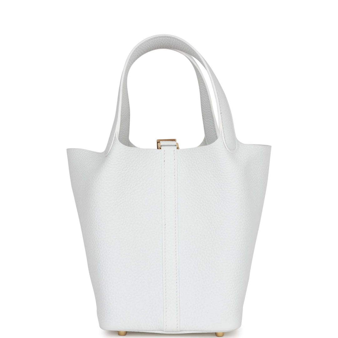 Top quality Hermes Picotin Lock 18 White Clemence Gold Hardware