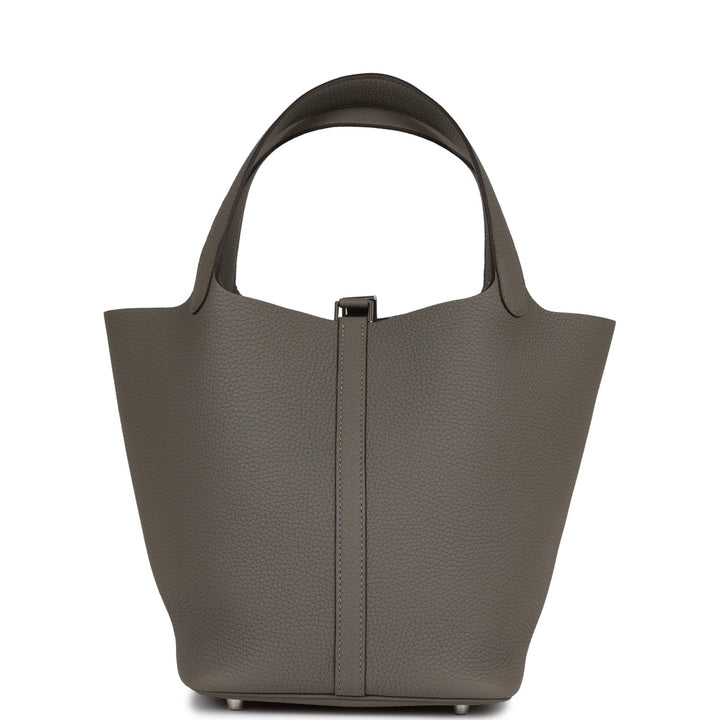Hermes Picotin Lock 22 Gris Meyer Clemence Palladium Hardware