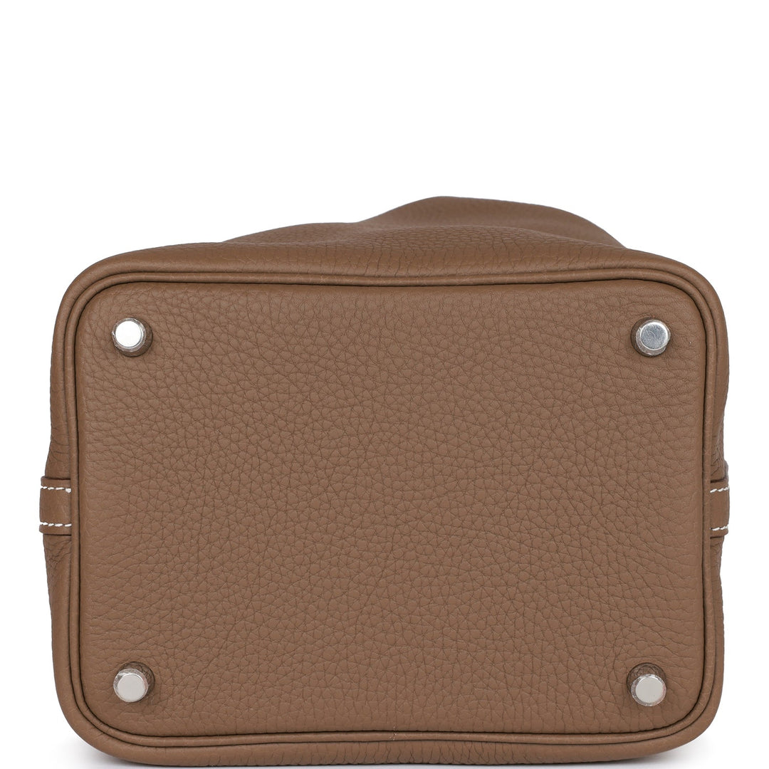 Top quality Hermes Etoupe Clemence Picotin Lock 18cm Palladium Hardware
