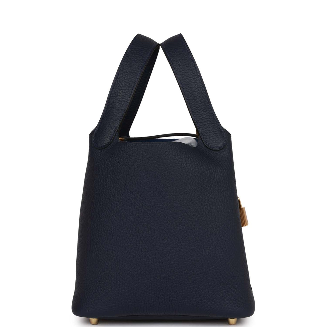 Top quality Hermes Picotin Lock 18 Bleu Nuit Clemence Gold Hardware