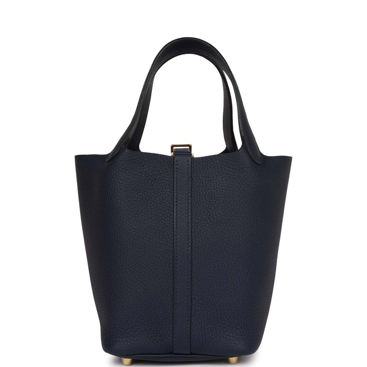 Top quality Hermes Picotin Lock 18 Bleu Nuit Clemence Gold Hardware