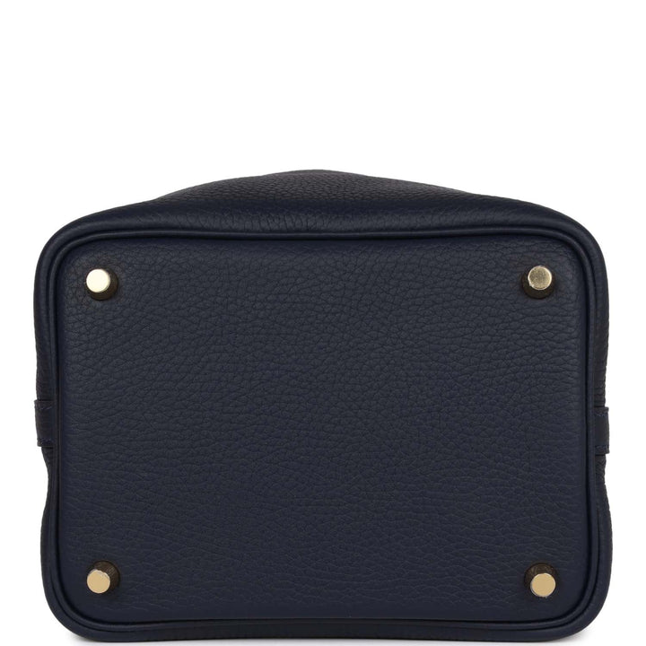 Top quality Hermes Picotin Lock 18 Bleu Nuit Clemence Gold Hardware