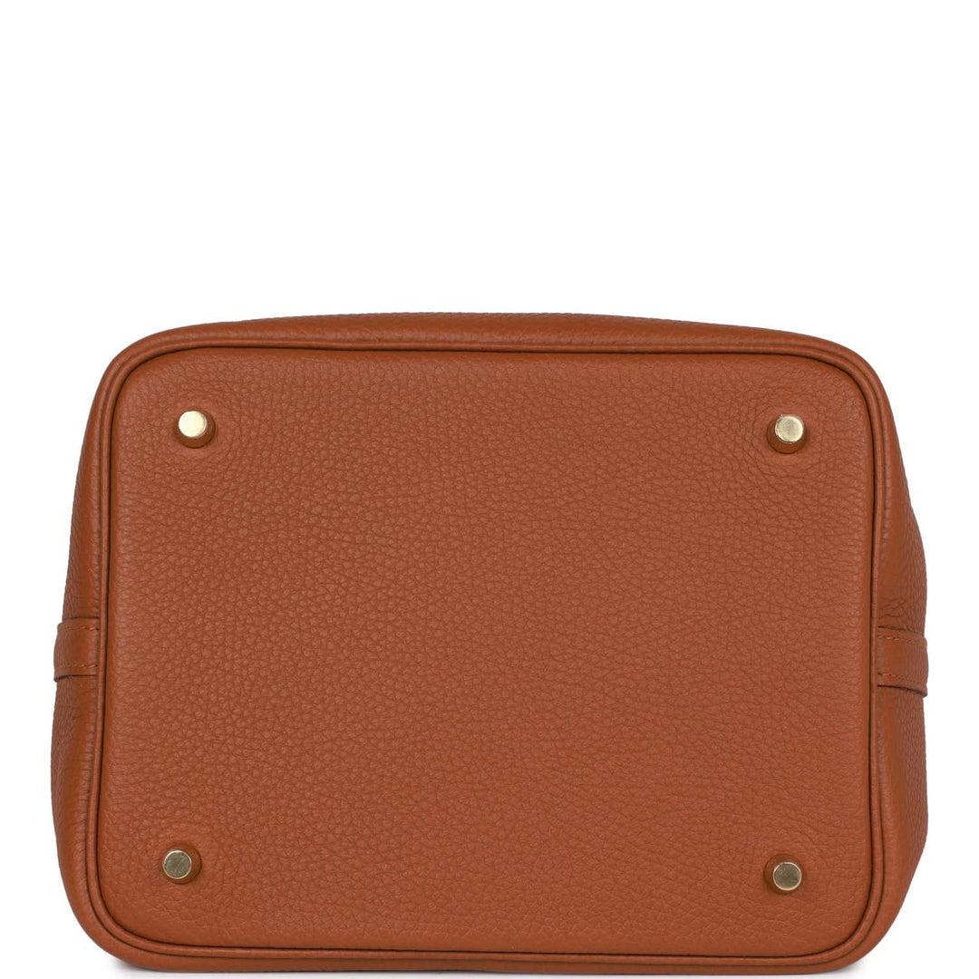 Top quality Hermes Picotin Lock 22 Gold Matte Alligator and Clemence Touch Gold Hardware