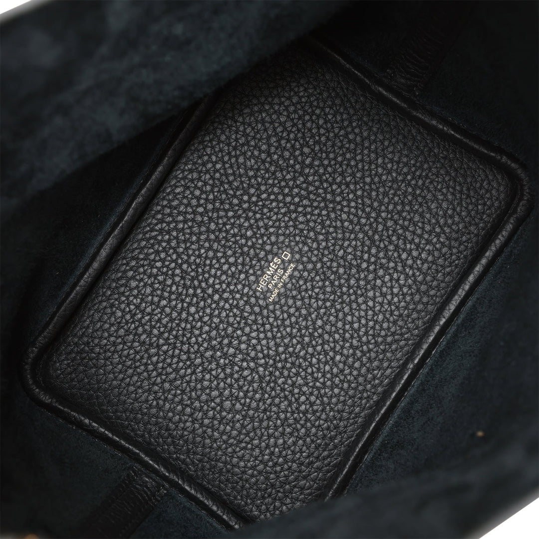 Top quality Hermes Picotin Lock 18 Black Matte Alligator and Clemence Touch Gold Hardware