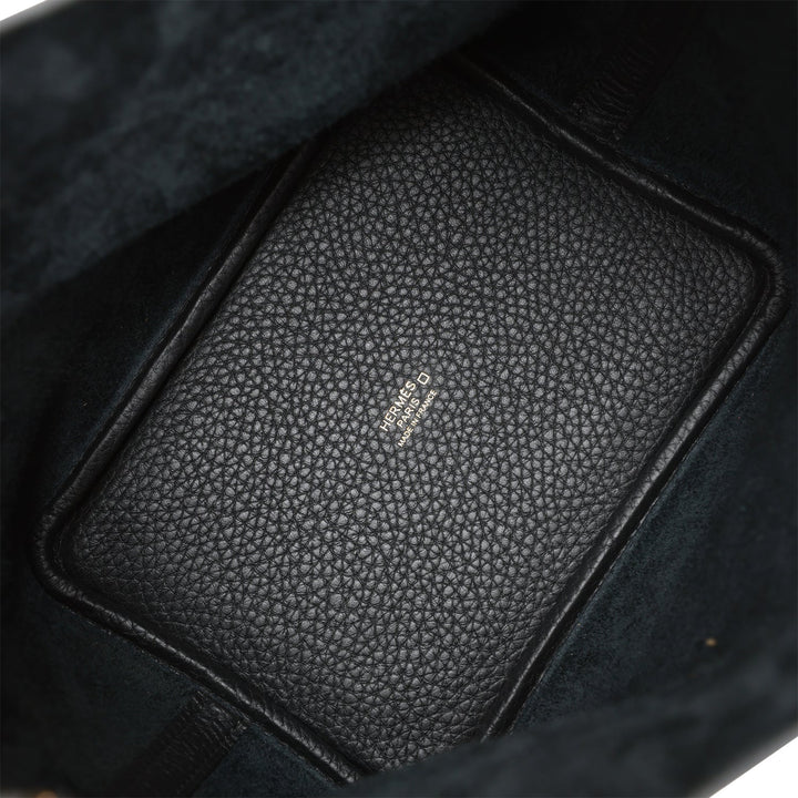Top quality Hermes Picotin Lock 18 Black Matte Alligator and Clemence Touch Gold Hardware