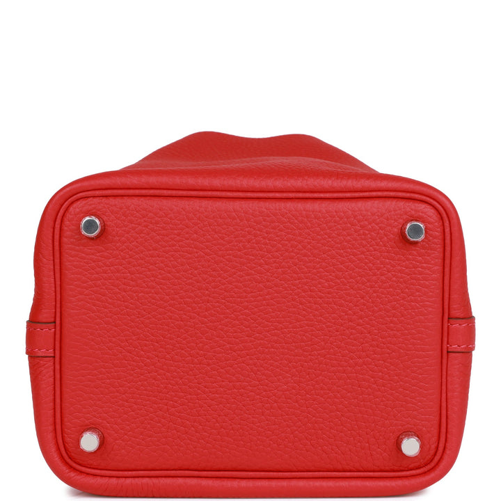 Top quality Hermes Picotin Lock 18 Vermillion Clemence Palladium Hardware