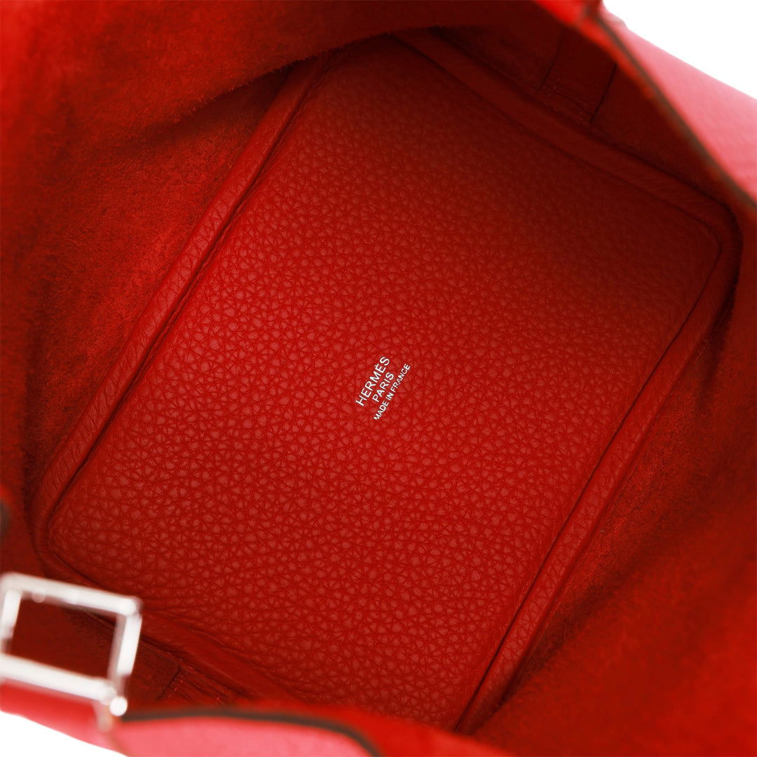 Top quality Hermes Picotin Lock 18 Vermillion Clemence Palladium Hardware