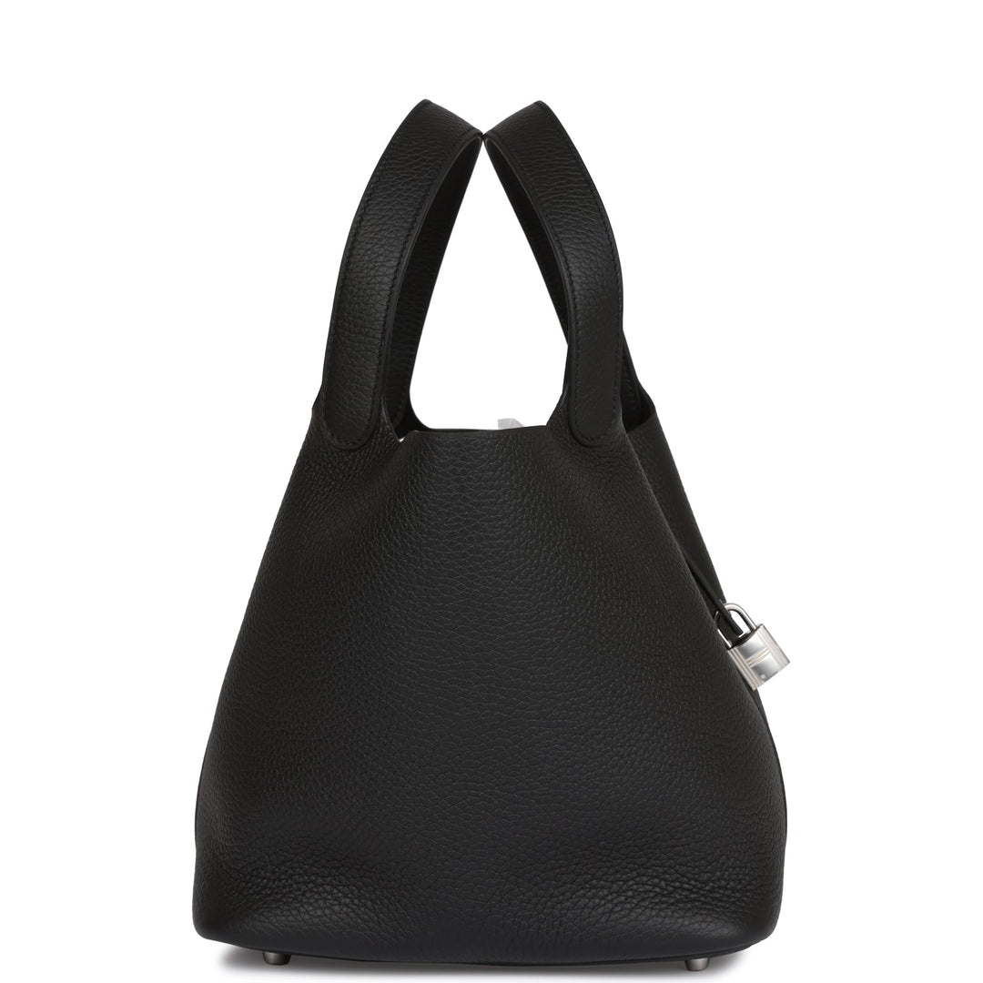 Top quality Hermes Picotin Lock 22 Black Clemence Palladium Hardware