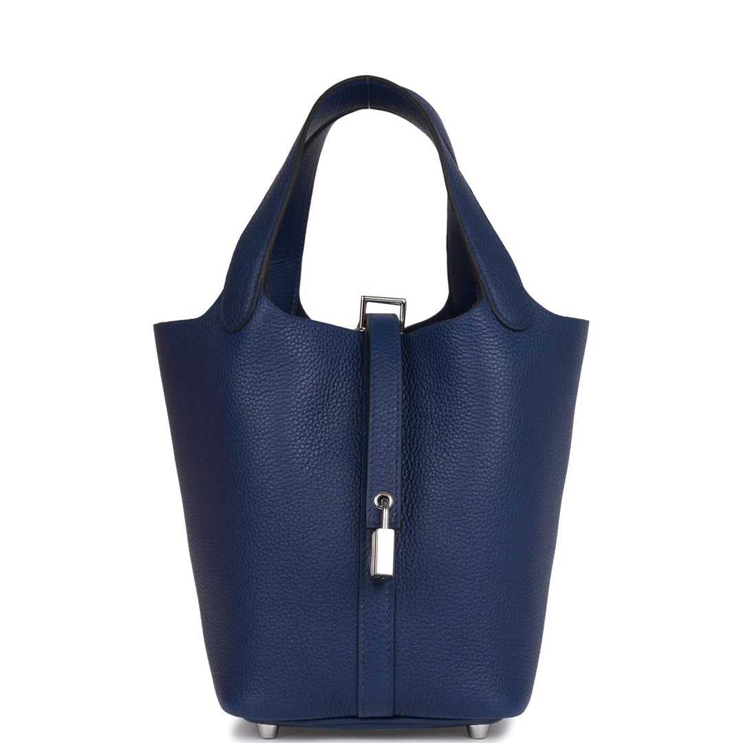 Top quality Hermes Picotin Lock 18 Bleu Saphir Maurice Palladium Hardware