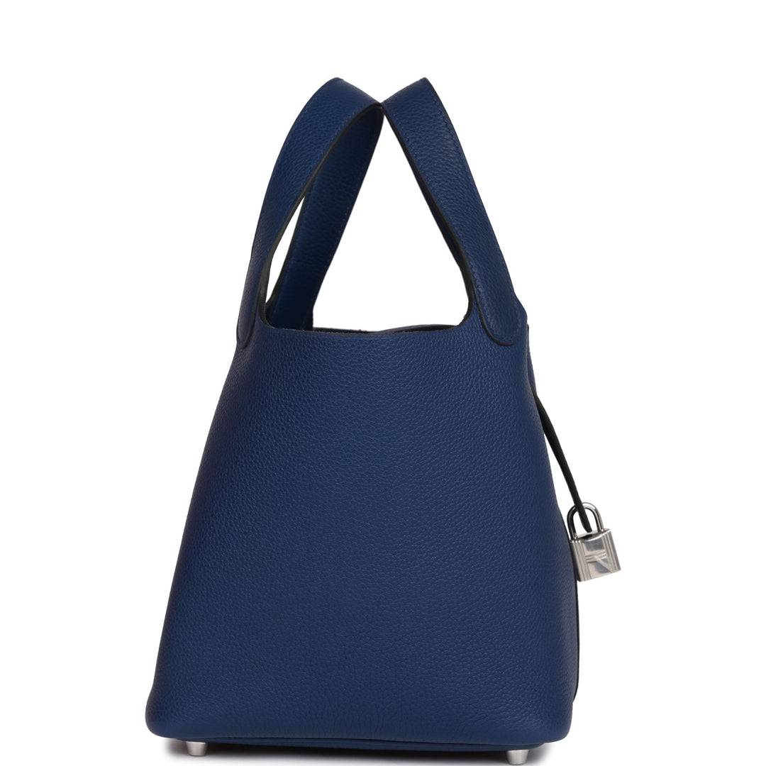 Top quality Hermes Picotin Lock 18 Bleu Saphir Maurice Palladium Hardware
