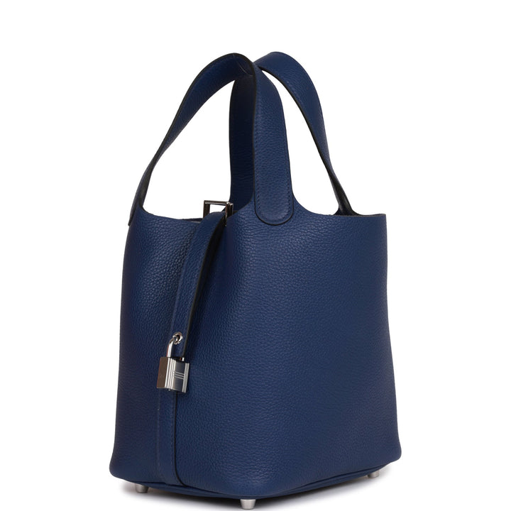 Top quality Hermes Picotin Lock 18 Bleu Saphir Maurice Palladium Hardware