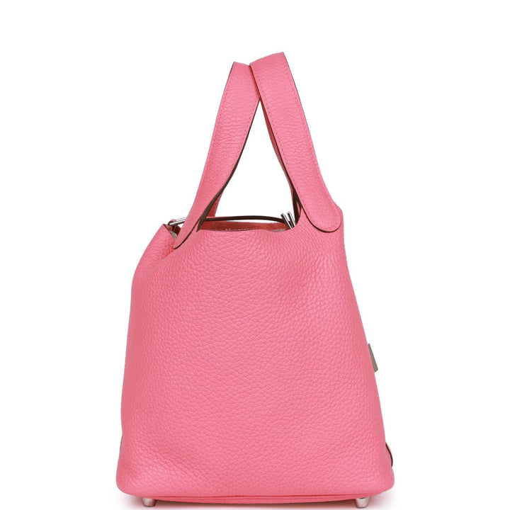 Top quality Hermes Picotin 18 Rose Azalee Clemence Palladium Hardware