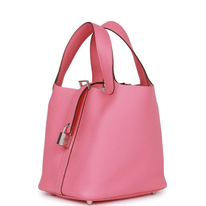Top quality Hermes Picotin 18 Rose Azalee Clemence Palladium Hardware