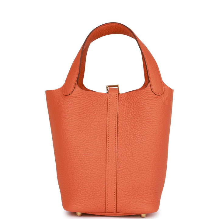 Top quality Hermes Picotin Lock 18 Orange Clemence Gold Hardware