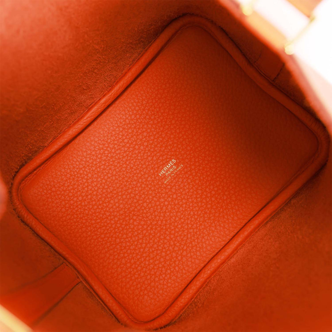 Top quality Hermes Picotin Lock 18 Orange Clemence Gold Hardware